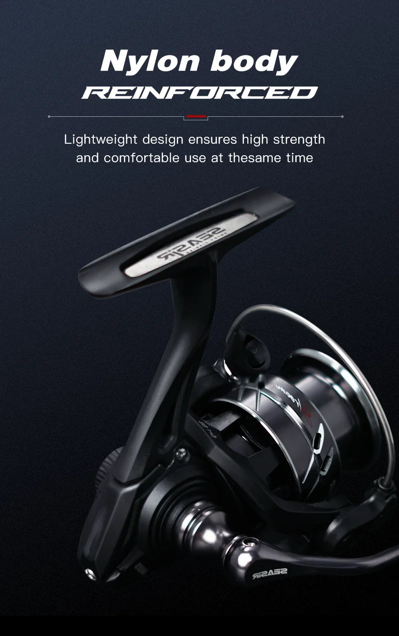 SEASIR Stream Spinning Reel 139g Ultralight Carbon Washers Max Drag 6Kg 5+1BB 5.4:1 Gear Ratio Fishing Wheel