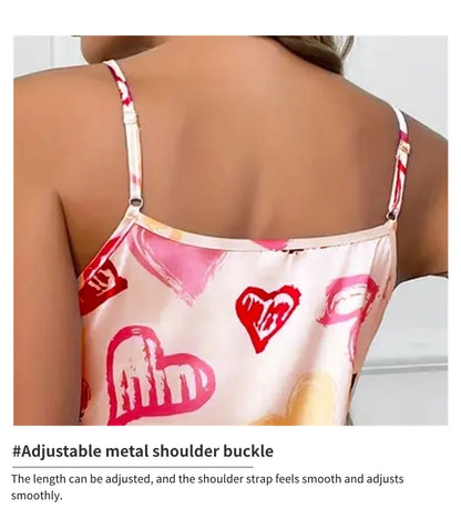 Ladies Sexy Sling Nightgown Nightdress Women's Sexy Lingerie Silk Satin Sleepwear Floral Pinting Nightwear Homewear Mini Dress