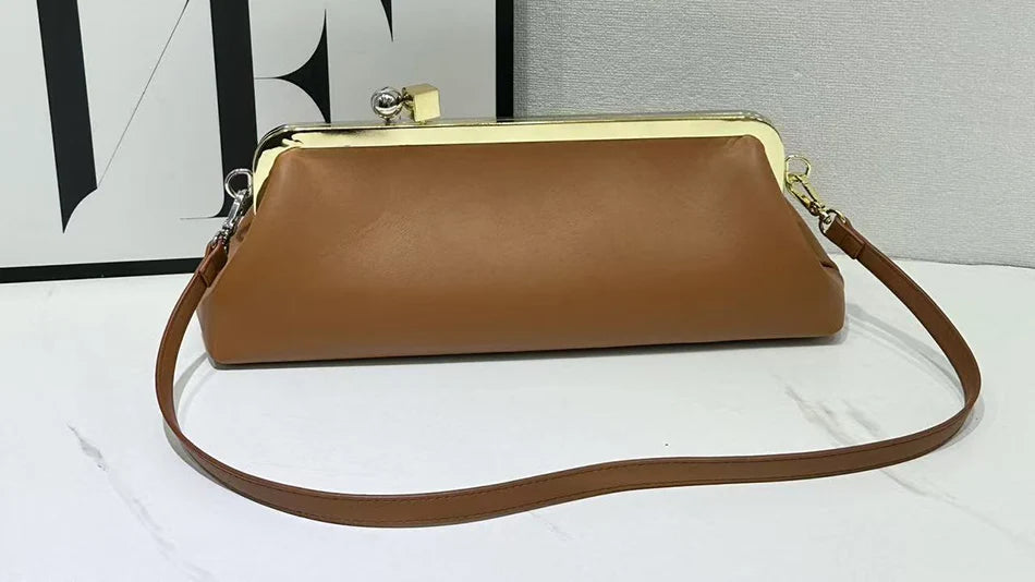 Women Long Armpits Clutch Bag With Removable Shoulder Strap Fashionable Party Bag Luxury Designer Clip Handbag Purses For Ladies