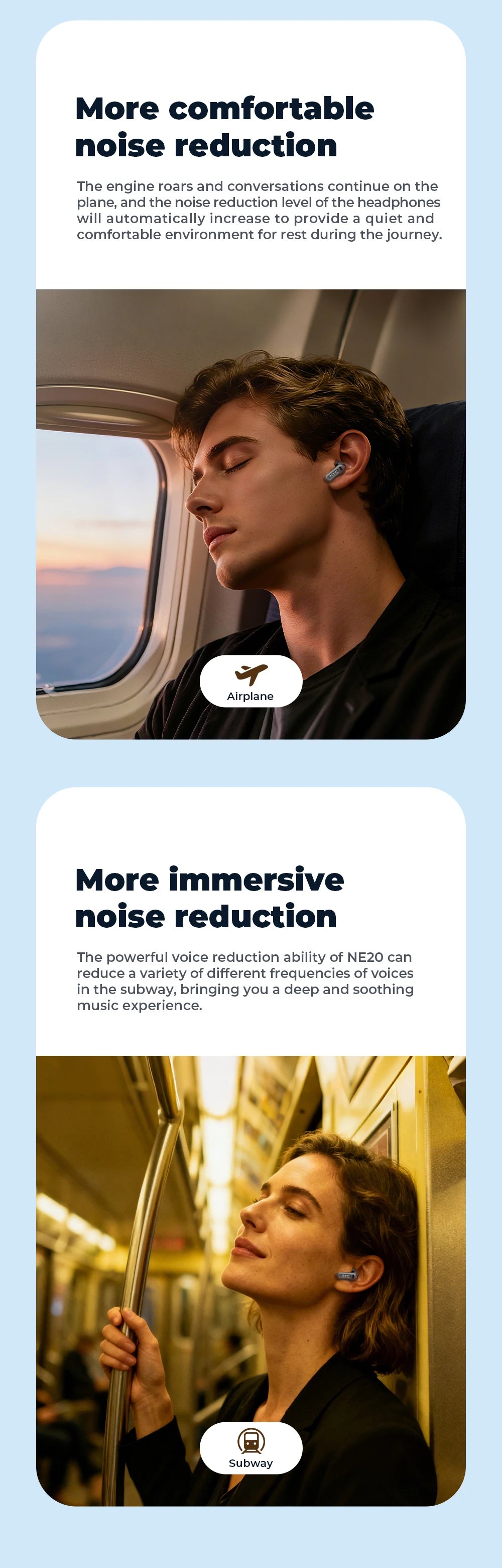 HTC NE20 Original Wireless Bluetooth Earphone In Ear AI Translate Earbud LED Multi-function Touchscreen Noise Reduction Headset
