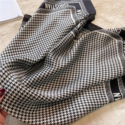 Print 70cm Silk Satin Headkerchief Women Luxury Design Neck Tie Scarf Female Hair Hand Wrist Foulard Shawl Hijab Bandana