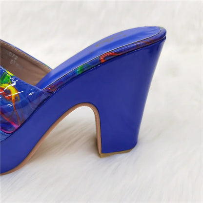 2023 Fashion Women Summer Autumn Skid-proof Square Toe Shoes  Heels Italian Woman Wedding for Party Shoes