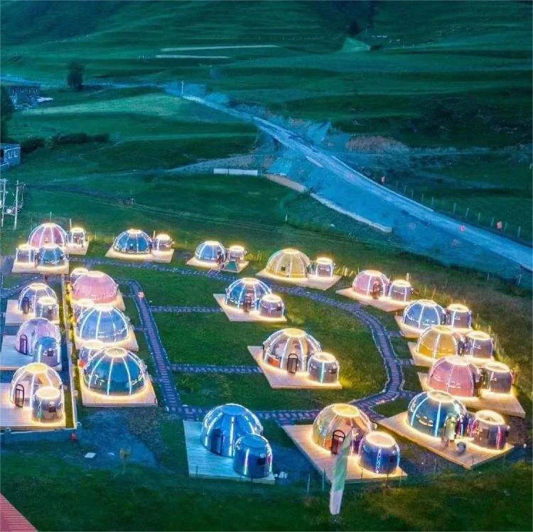 【Best-selling】Detachable Contemporary Villa/Mall Camping Outdoor Spherical Hotel Geodesic Glamping Bubble House Dome Tent