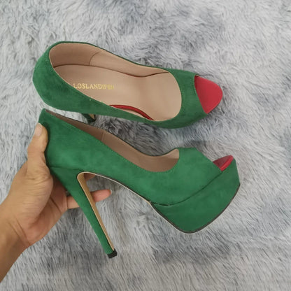Women Platform Sandals Stilettos Sexy Stripper Pole Dance High Heels Pumps Peep Toe Ladies Nighclub Party Black Wedding Shoes