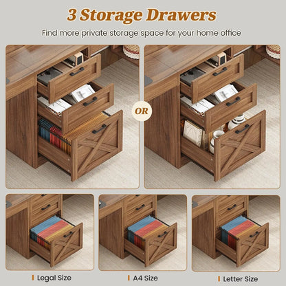 Farmhouse 96.5" 2 Person Computer Desk with Drawers for Home Office | Gaming Double Desk with Storage Shelves, Long Two, Custom