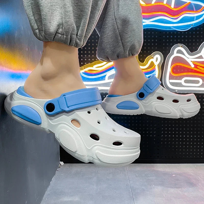 2026Summer Men's Slippers Outdoor Sandals Beach Comfortable EVA Soft Slides Clogs Casual Garden Shoes Men Indoor Home Slippers
