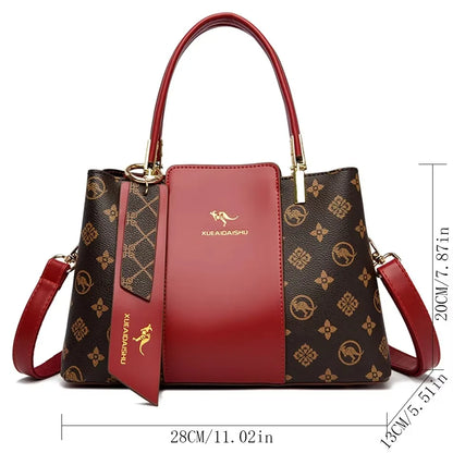 Genuine Soft Pu Leather Handbags for Women Vintage Shoulder Tote Bag Luxury Designer Ladies Large Capacity Purse Bags Sac A Main