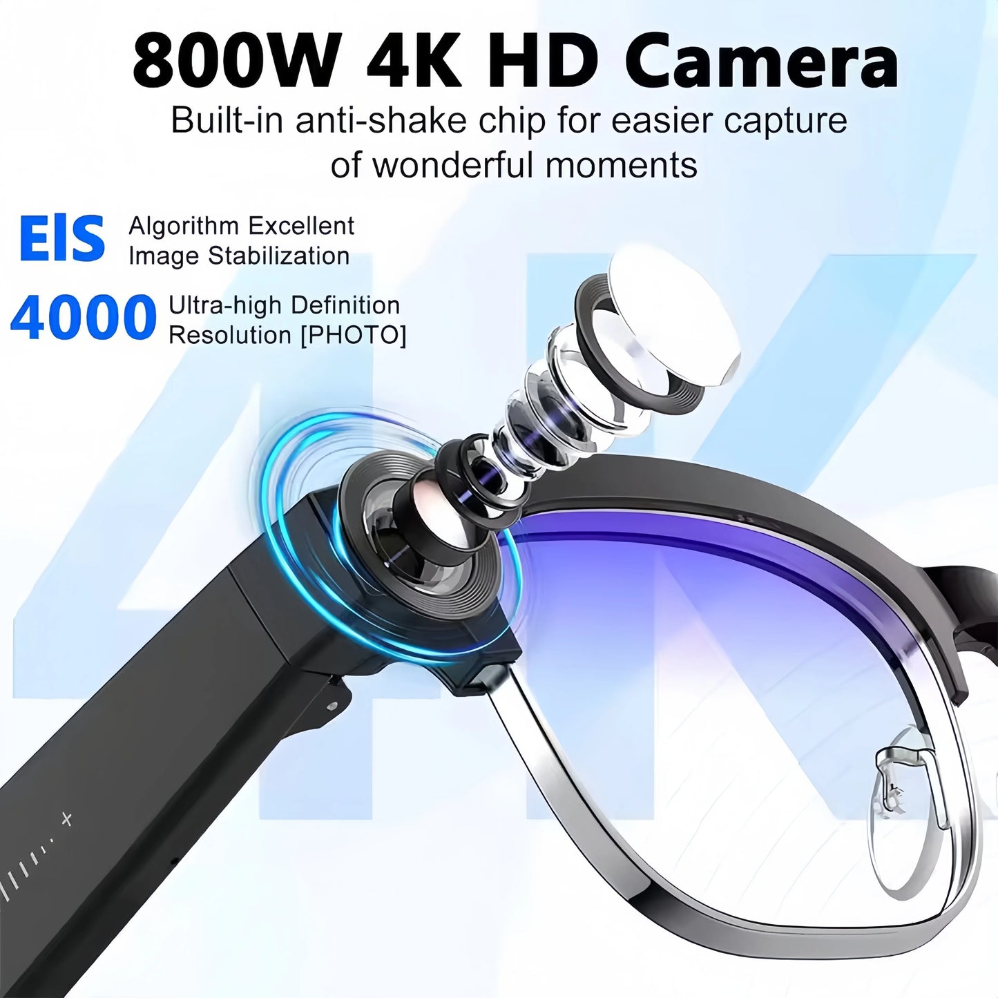 2026 New Smart Glasses Men 800W Camera Video Recording AI Recog Bluetooth Call Voice Translation Outdoor Driving Sunglasses