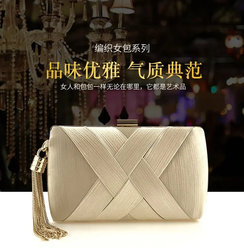 2024 New Fashion Women Evening Bags Tassel Ladies Clutch Purse Shoulder Chain Wedding Party Handbags Bags