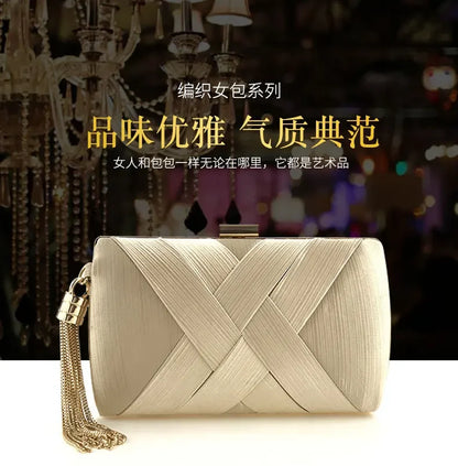 2024 New Fashion Women Evening Bags Tassel Ladies Clutch Purse Shoulder Chain Wedding Party Handbags Bags