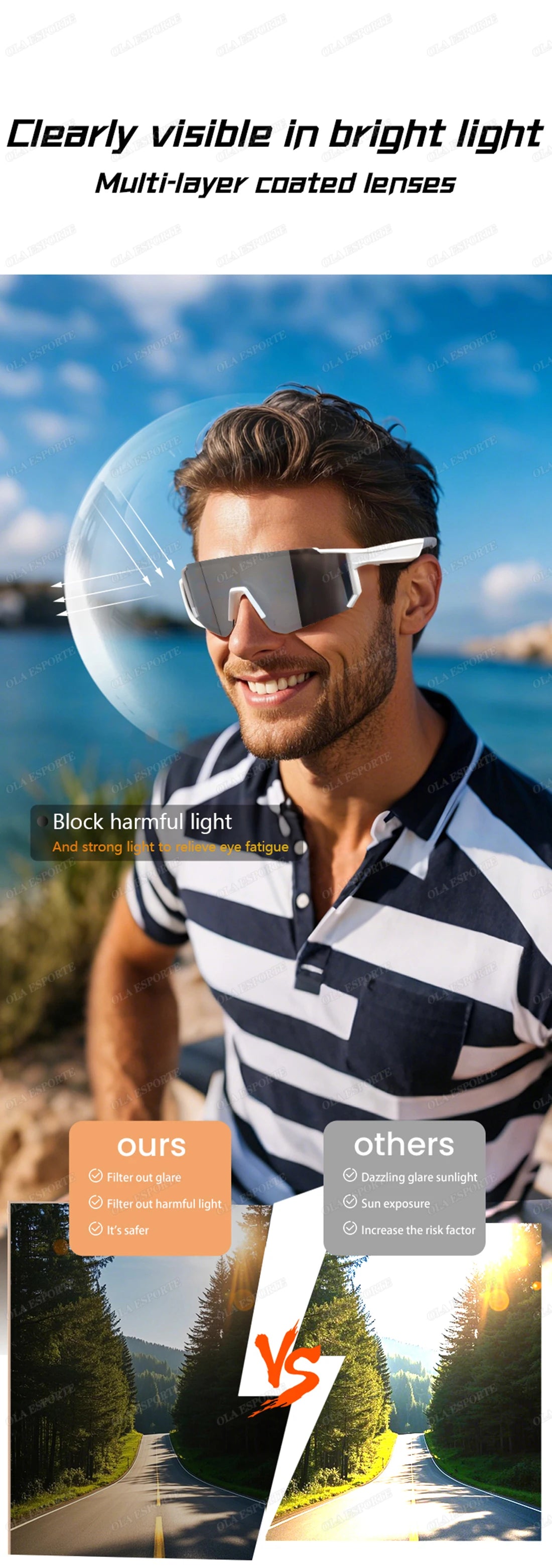 2026 New Smart Glasses Bluetooth Call Audio Music Player Glasses Smart Sunglasses UV Anti Glare Man Glasses for Outdoor Cycling