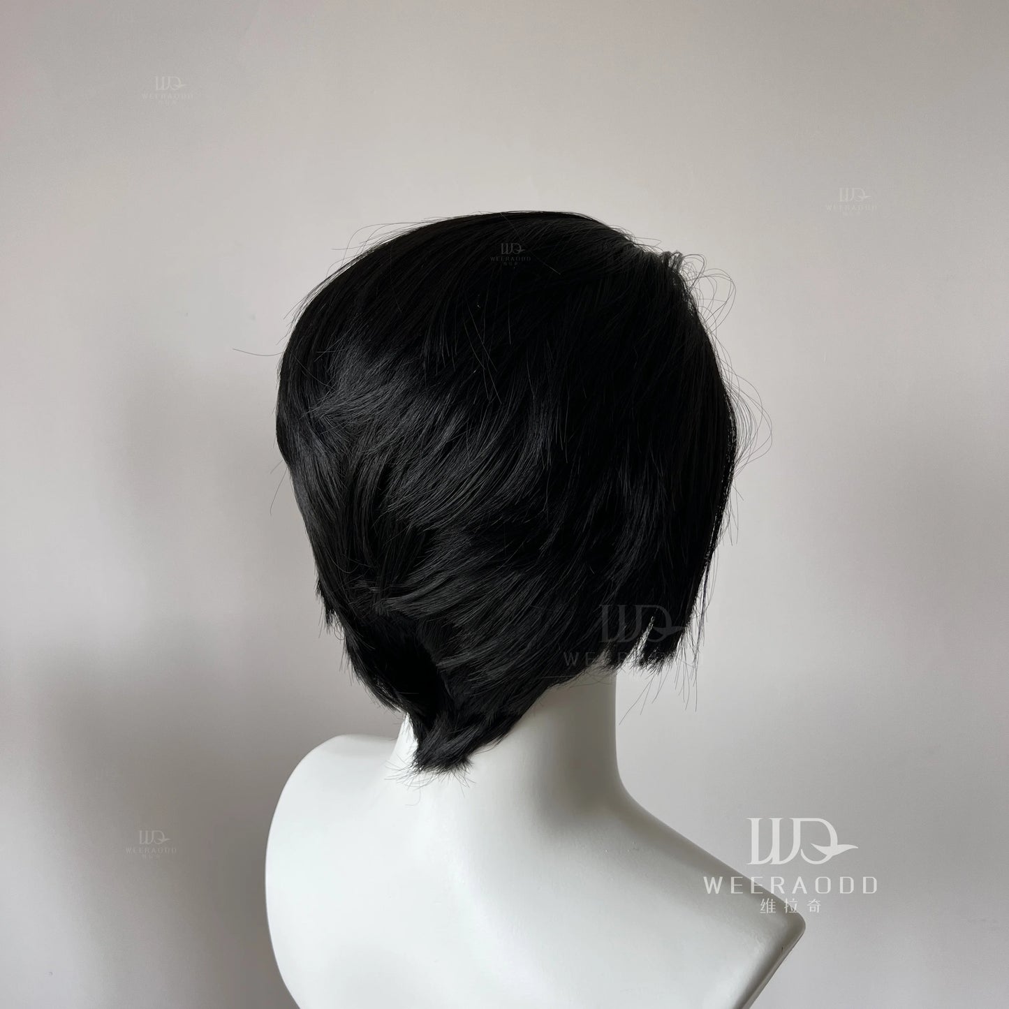 Black Lace Front Wig for Men Frontal Lace Heat Resistant Fiber with High Quality Synthetic Wig in 8inch Cosplay Use