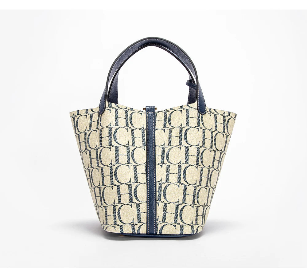 CH Large Capacity Commuter Travel Handbag Luxury Brand Fashion Texture Letter Printed Women's Shoulder Bag