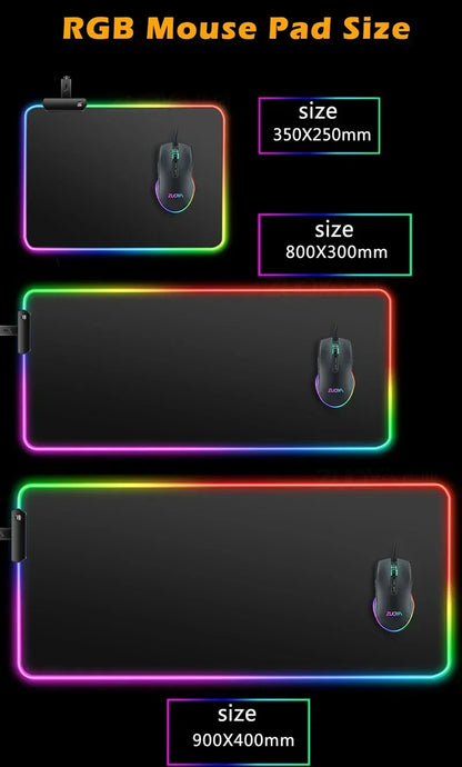 RGB Gaming Mousepad Space Mouse Mats LED Large Gamer Mousepads Keyboard Pads Luminous Desk Mat Final Fantasy Mouse Pad Backlit