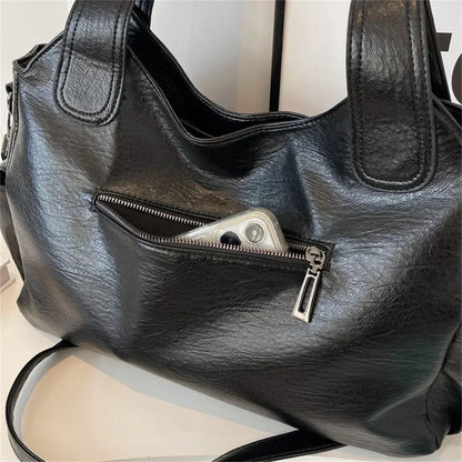 Soft Interior Compartment Shoulder Bags 2026 High Quality Contrasting Colors Bags for Women Fashion Zipper Pu Women's Handbags