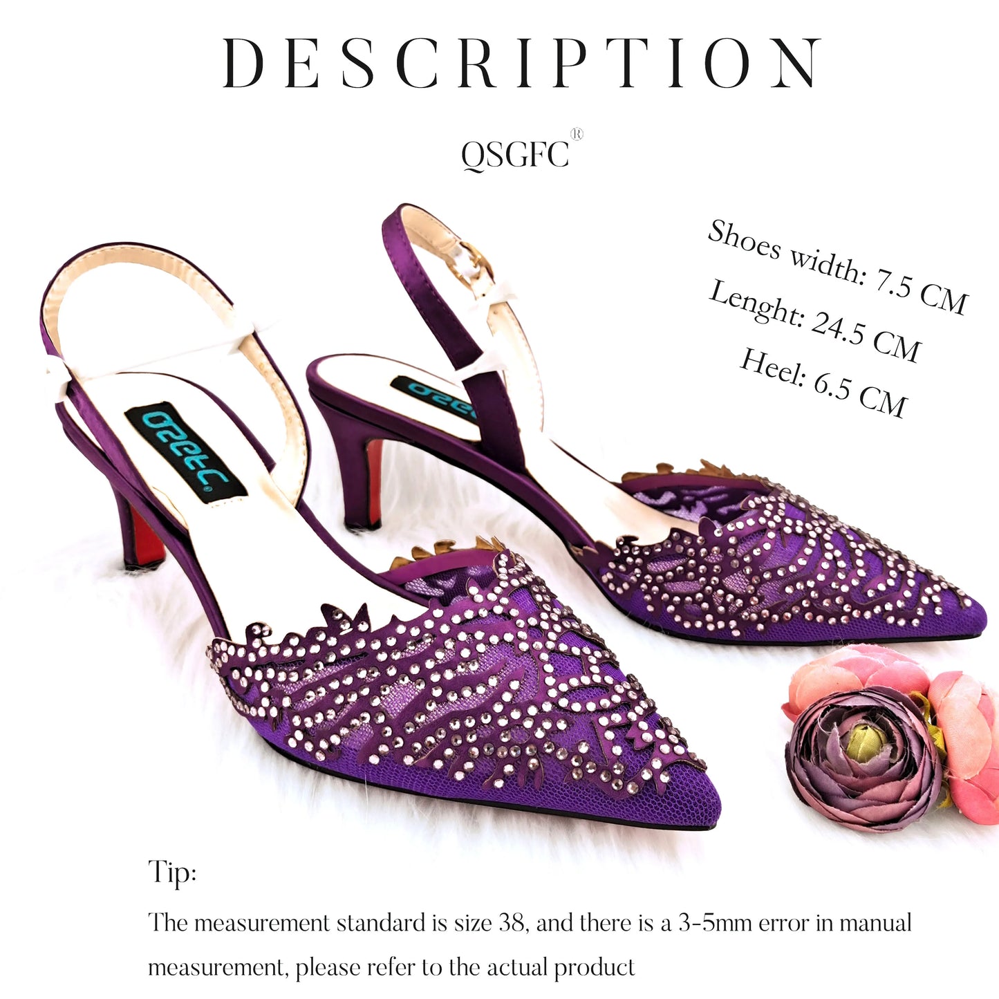 Nigerian Style Elegant Women's Party Shoes  Luxury Full of Diamonds Shoes Sky Blue Pointed High Heel Shoe Bag Set
