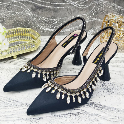 Designer Shoes Women's Luxury 2026 Elegant Crystal Women's Shoes Italian Women's Wedding Rhinestone Nigeria Party Wedding Pump