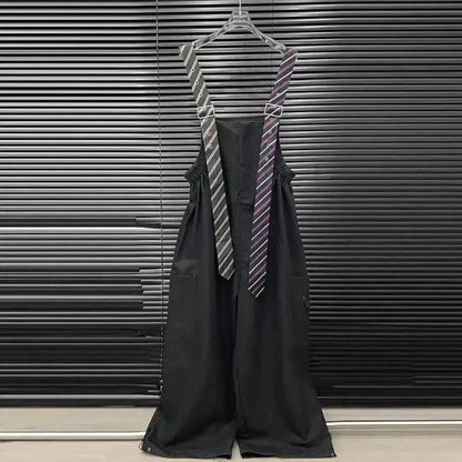 KUCLUT 2025 Autumn Fashion Tie Decorated Jumpsuits For Women Loose Style Design Wide-Leg Jumpsuit Female Trendy 1A731