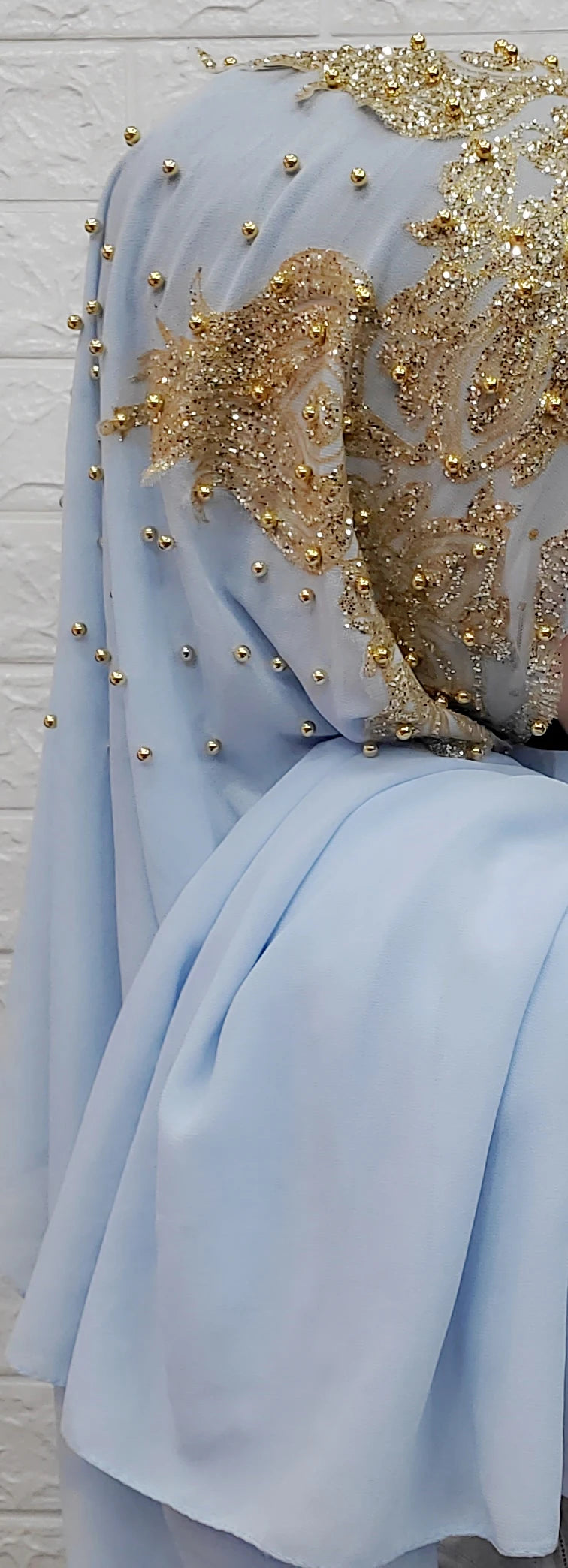 Chiffon Hijab Scarf Muslim Islamic Hijabs Scarves for Woman Long Headwraps with Bead Head Scarf Shawl Wrap Prayer Turbante