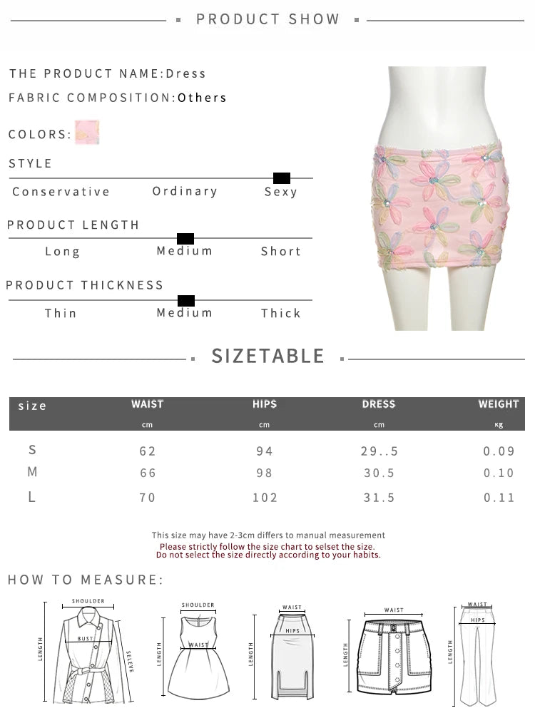 Weird Puss Colorful Flowers Skirts Women Sequins Patchwork Mesh Summer Trend Sweet Street Party Casual Holiday Chic Mini Bottoms