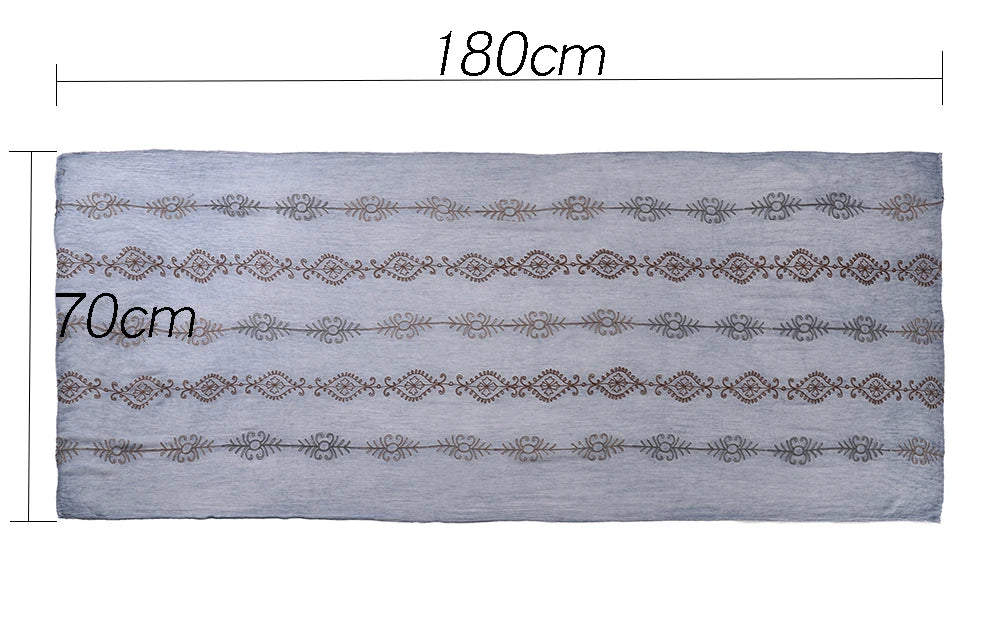 Vintage Crinkle Embroidery Hijab Textured Fabric Muslim Shawl Headscarf Soft Breathable Islamic Women Head Wrap Scarf
