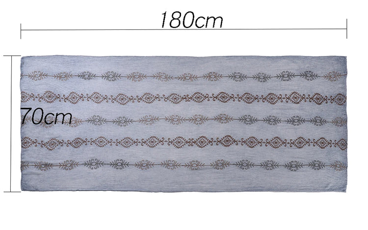 Vintage Crinkle Embroidery Hijab Textured Fabric Muslim Shawl Headscarf Soft Breathable Islamic Women Head Wrap Scarf