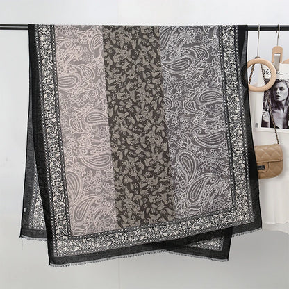New Paisley Cotton Pashmina Shawl Lady Wrap Warm Winter Scarves Autumn Design Print Female Foulard Beach Stoles Luxury Scarf