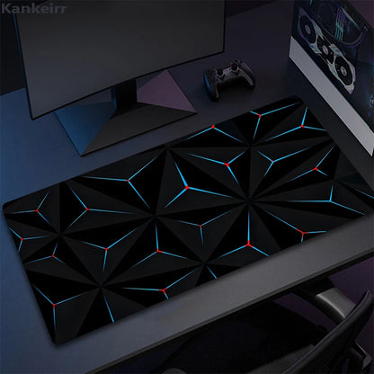 XXL 3D Cool Geometry Mouse Pad Large Computer Rug Office Table Mat 90x40cm Rubber Anti-slip Gaming Keyboard Mousepads Desk Pads