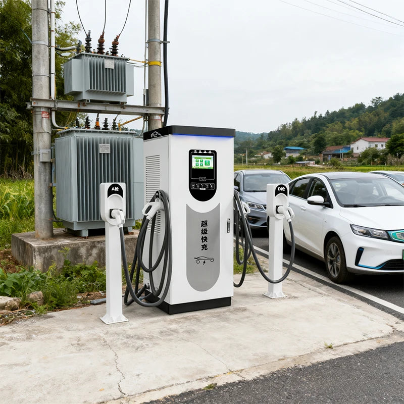 90kW DC EV Charger Station CCS2 Dual Gun Fast Charging Floor Mounted Smart APP WiFi 4G RFID IP54 OCPP 1.6J Fully Approved