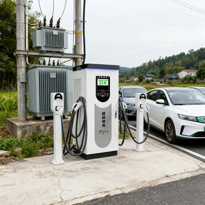 90kW DC EV Charger Station CCS2 Dual Gun Fast Charging Floor Mounted Smart APP WiFi 4G RFID IP54 OCPP 1.6J Fully Approved
