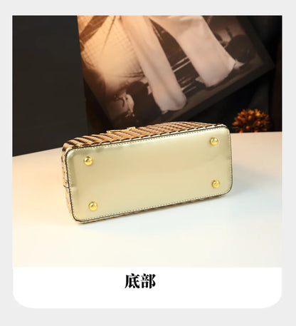 Genuine Leather Woven Handbag For Women 2026 New Light Luxury Women's Shoulder Bag Fashion Commuter Messenger Bag Versatile
