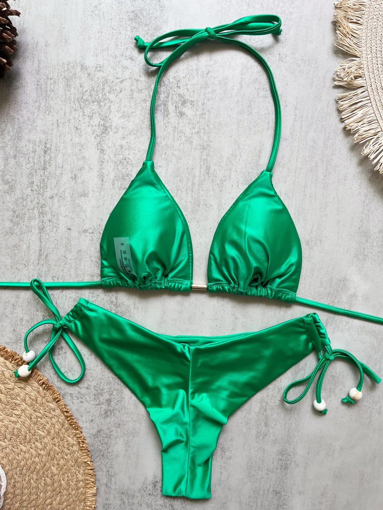Sexy Drawstring Side High Waist Bikini Set 2026 Women Black Red Halter Pleate Push Up Bra Swimsuit Beach Bathing Suit Swimwear