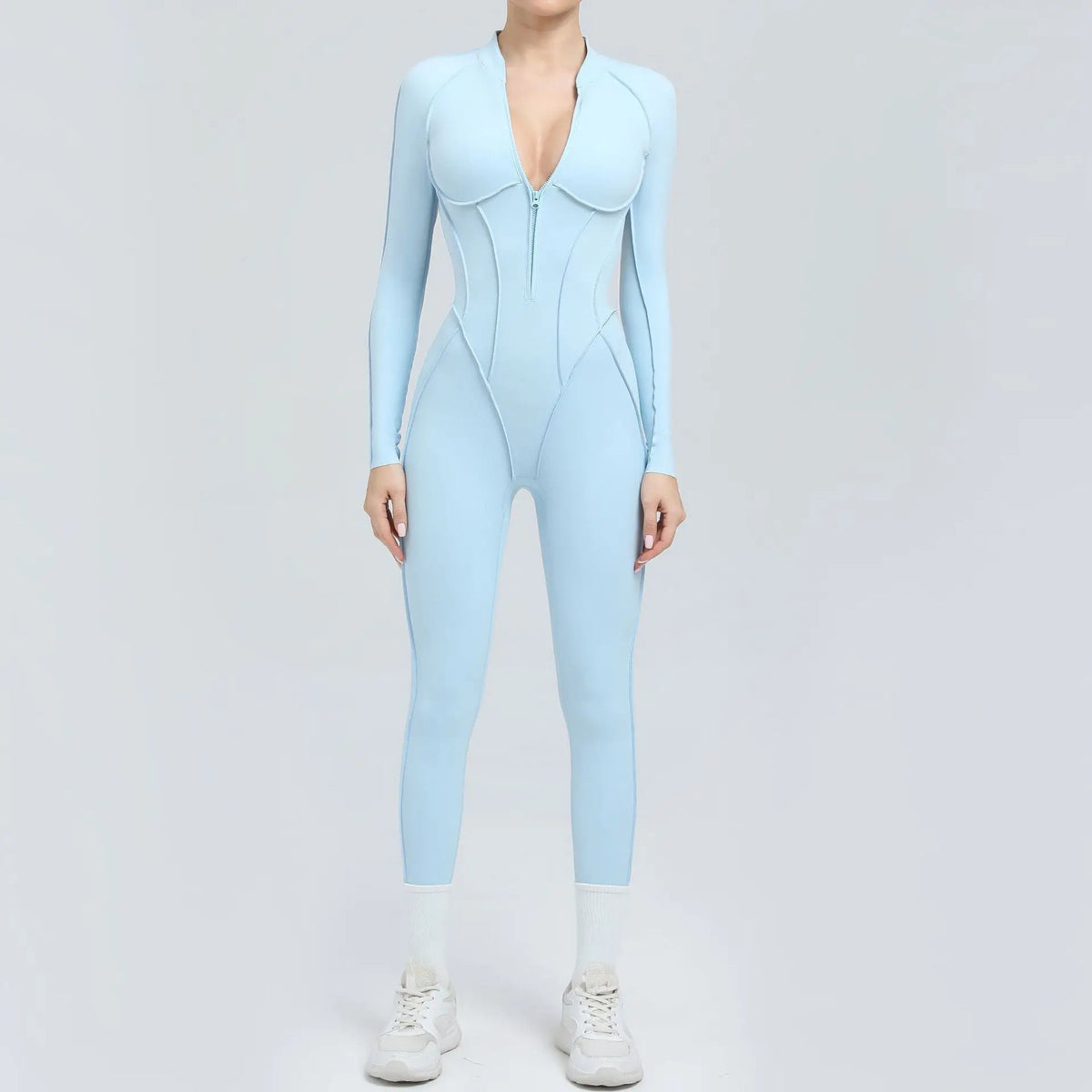 One Pieces Long Jumpsuits Sexy Womens Overalls Mono Streetwear Yellow Body Long Sleeves Woman Clothing Summer Gym Sportswear