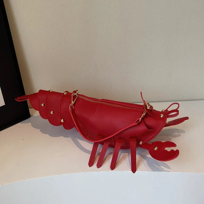 PU Zipper Commuting Crossbody Bags Lobster Shape Niche 2025 High Quality Ladies Bags Solid Color Rivet Fashion Shoulder Bags