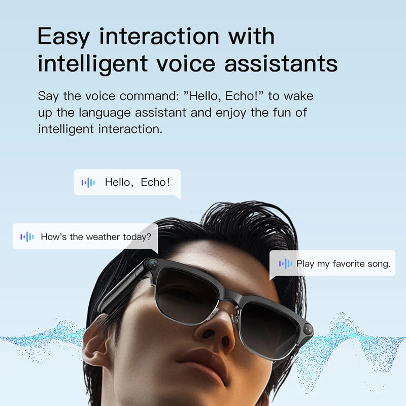 New Smart Glasses Take Photos and Videos Real-Time Translation Voice Assistant Translation 2GB Memory 800W Camera Smart Glasses