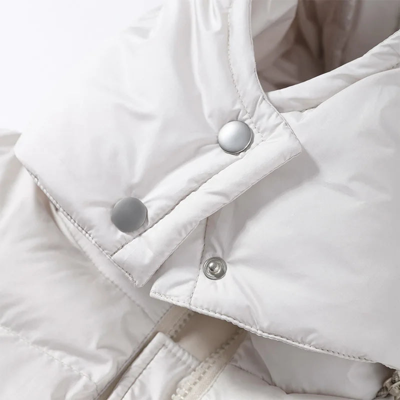 Detachable Sleeve Hooded Quilted Jackets 2026 Winter Ladies Solid 2-in-1 Zippers Waistcoat Cotton Coats Women's Warm Outwear
