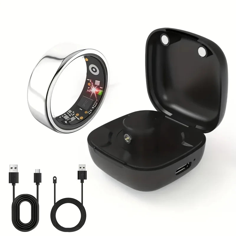 2026 Upgraded Smart Ring - Real-Time Health Monitoring, Steps, Distance, Exercise and Fitness, Sleep, Charging Case,Technological Fashion, Multiple Scenarios, Ideal Thanksgiving/Valentine'S Day/Christmas/New Year Gifts