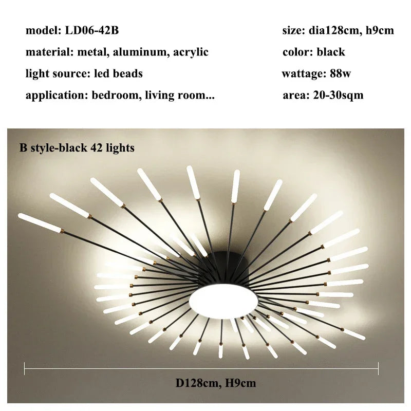 Modern Firework s Led Ceiling Lamp Creativity Living Dining Room Ceiling Chandelier Home Lighting Bedroom Light Luster Luminaire