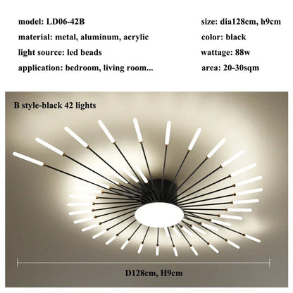 Modern Firework s Led Ceiling Lamp Creativity Living Dining Room Ceiling Chandelier Home Lighting Bedroom Light Luster Luminaire