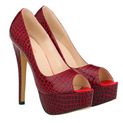 Cross-dresser Unisex Men's Pumps Queen Fashion Peep Toe Platform High Heels 14cm Sexy Patent Leather Shoes Stilettos Large Size