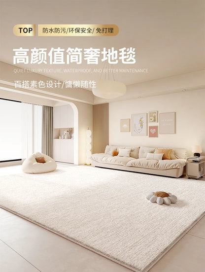 Cream Style Living Room Decoration Rug Light Luxury Rugs for Bedroom Fluffy Soft Cloakroom Carpet Household Washable Floor Mat