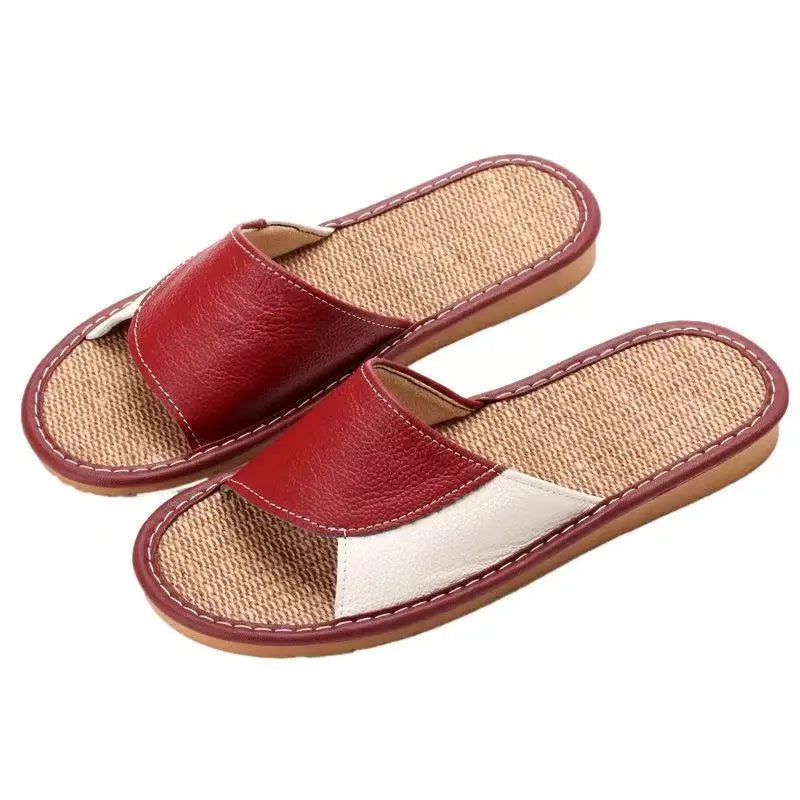 NewLight Luxury Genuine Leather Sheepskin Women's Slippers PVC Rubber Sole Non-Slip Summer Shoes Comfortable Soft Couple Sandals