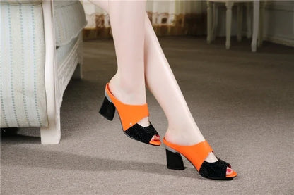 Women's Slippers And Ladies Sandals High Up To 5cm Heel Slides Rubber On Sale Wholesale Natural Skin Luxury New Fashion Shoes 39