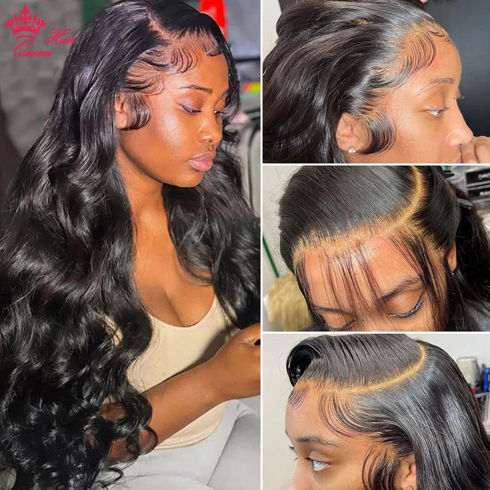Real Invisible HD Lace Wigs Raw Human Hair FULL Frontal Wig Body Wave 13x6 13x4 5x5 6x6 7x7 Closure Pre Plucked Wigs Queen Hair