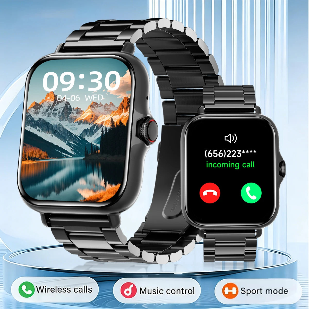 New Smart Watch 1.83'' Waterproof Message Answer Call Sports Pedometer Sleep Monitoring Information Alerts For IOS&Android