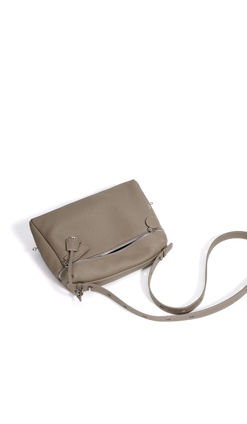 First Layer Cow Leather 33cm Tote Bag Fashionable Women's Bag New Design Large Capacity Soft Portable Shoulder Crossbody Bag