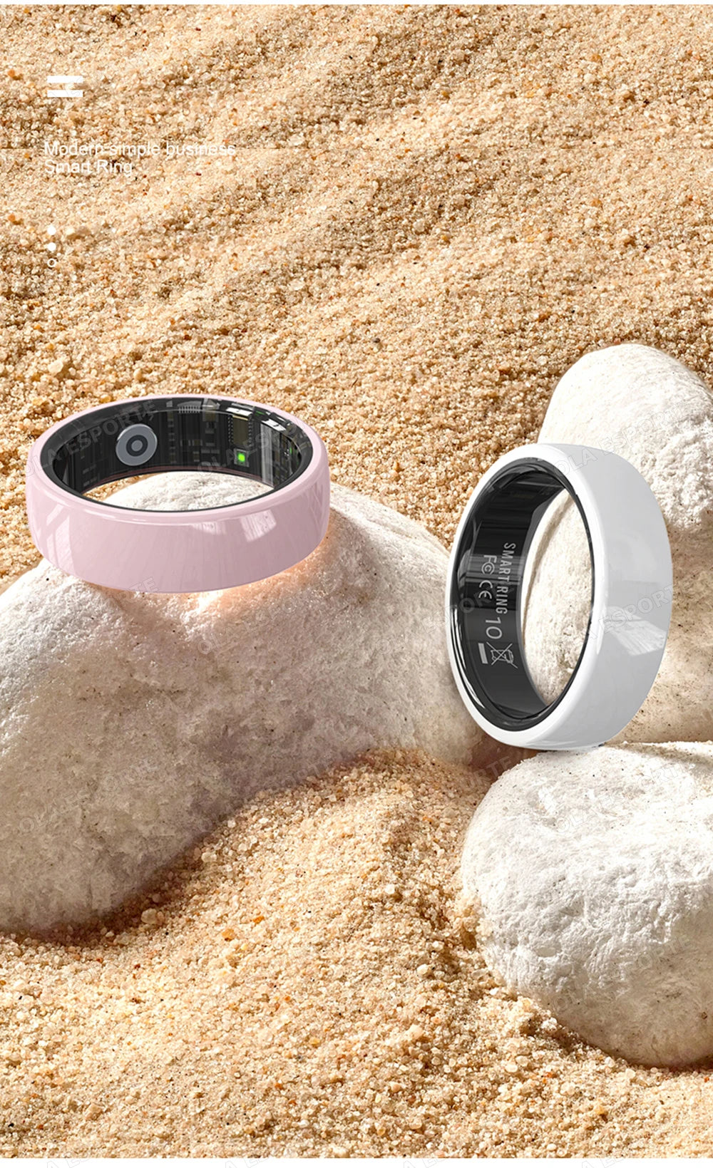 2026 New Hot Couple Smart Ring with Charging Case Heart Rate Sleep Health Monitor Pedometer Fashion Ceramic Ring For Android IOS