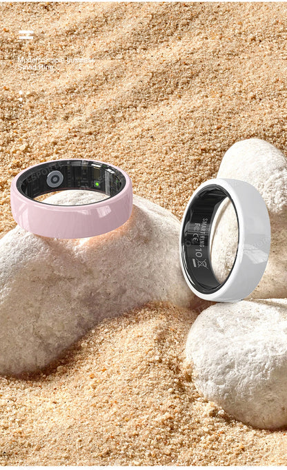 2026 New Hot Couple Smart Ring with Charging Case Heart Rate Sleep Health Monitor Pedometer Fashion Ceramic Ring For Android IOS