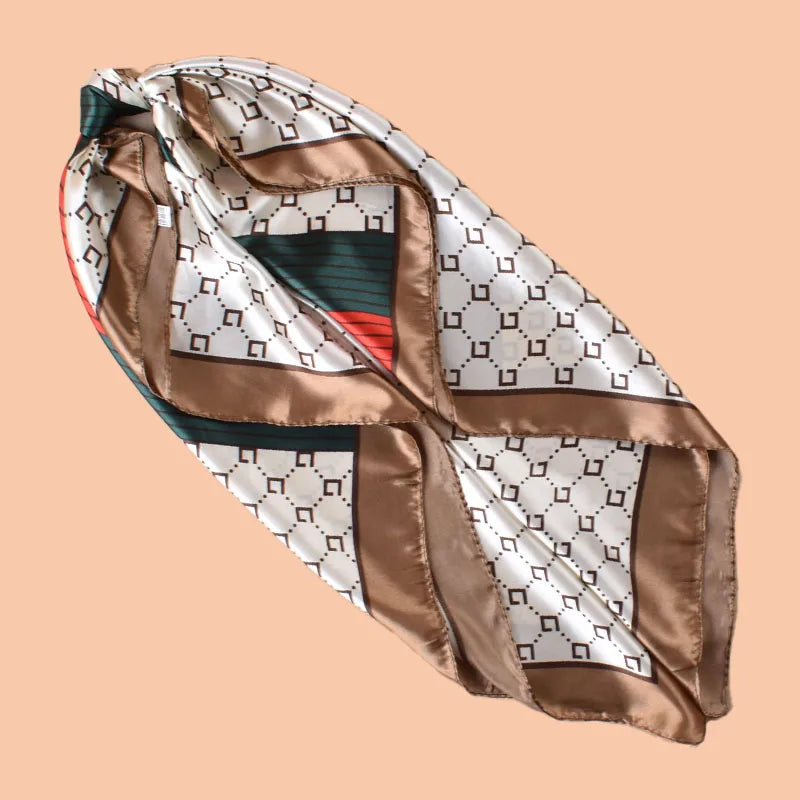 1PC Women's Summer Beach Accessory Fashion Satin Square Scarf 90*90inch Multi-use Headscarf Party Use Versatile Hair Towel