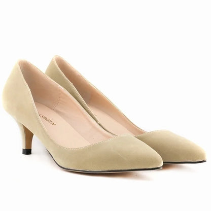 Spring and Autumn 2026 Women Pumps 5cm High Heels Solid Color Breathable Rubber Non Slip Sole Latex Insole Work Wedding Shoes